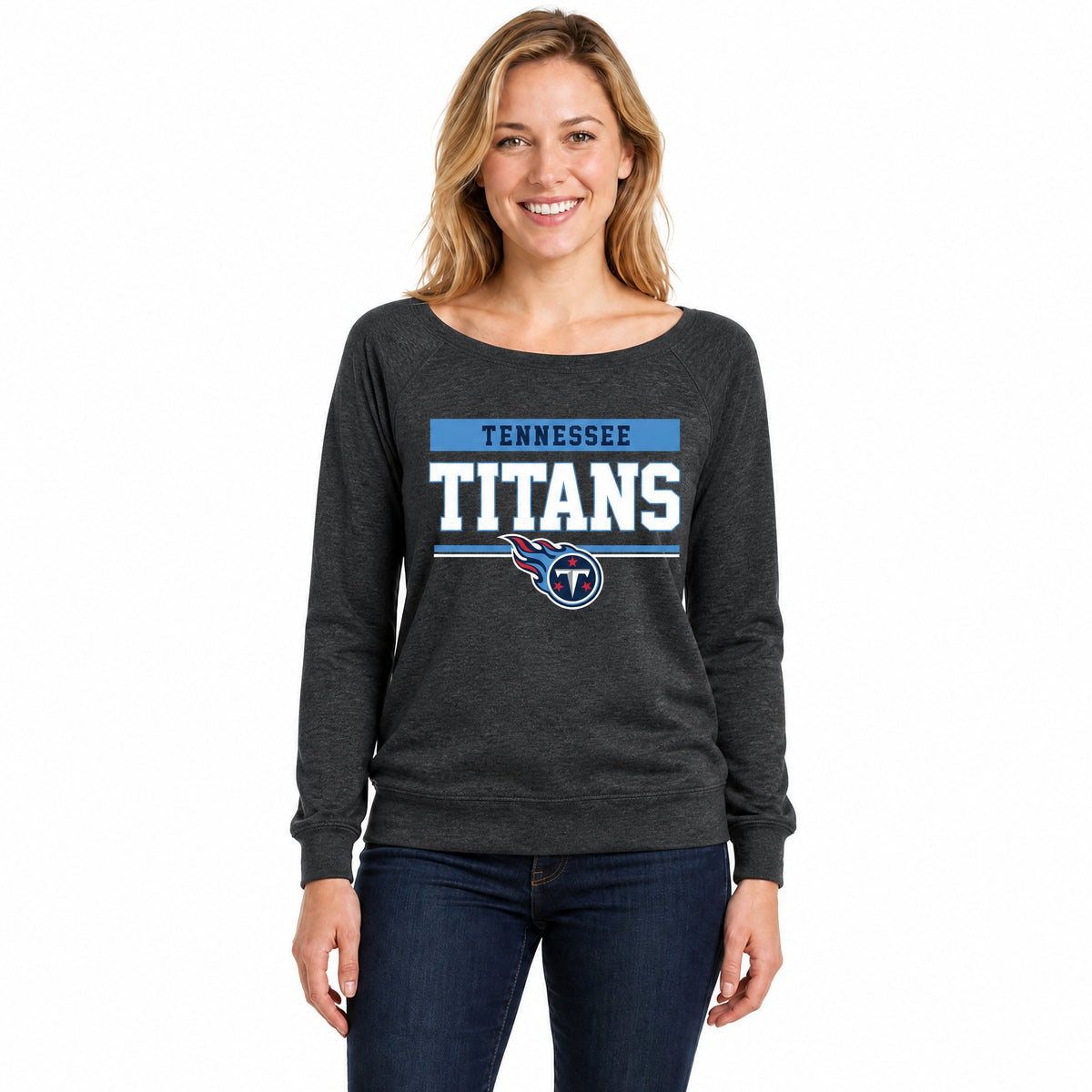 Tennessee Titans  NFL Women's French Terry Crewneck Sweatshirt - Charcoal