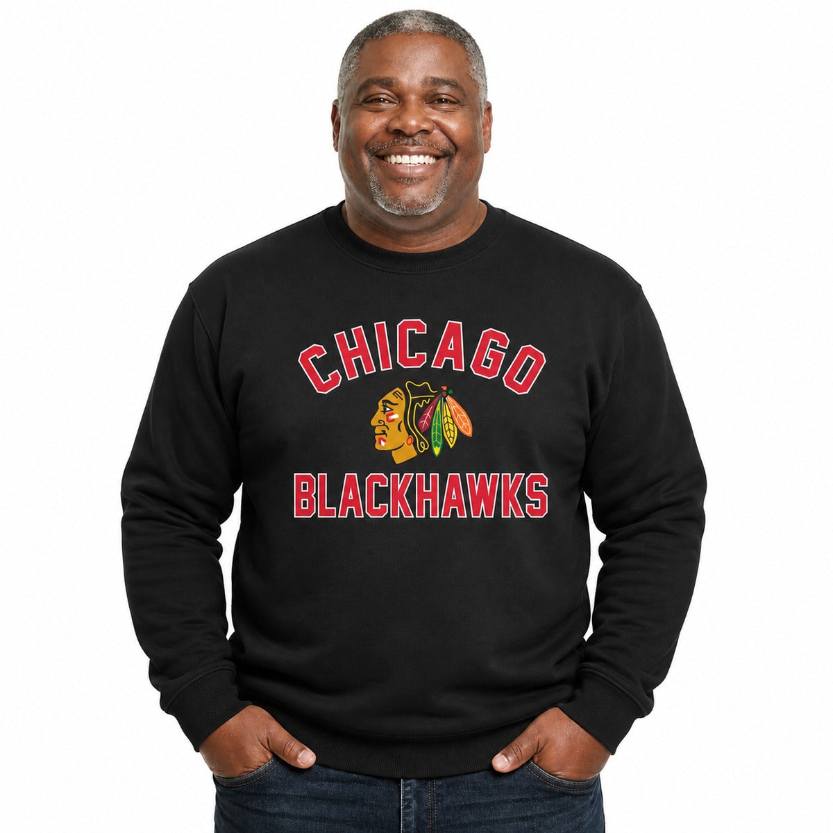 Chicago Blackhawks NHL Gameday Crewneck Sweatshirt Men Women Unisex - Black