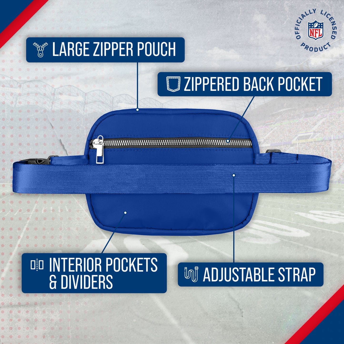 Buffalo Bills NFL Gameday On The Move Crossbody Belt Bag - Royal