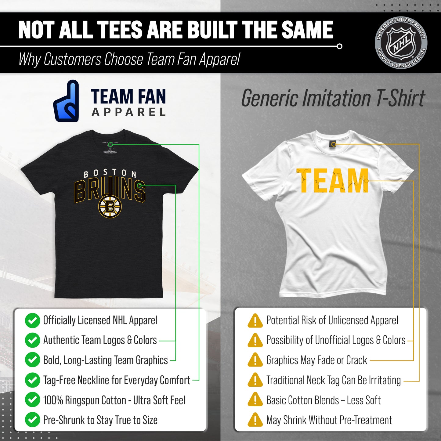 Boston  Bruins NHL Adult Powerplay Heathered Unisex T-Shirt - Black Heather