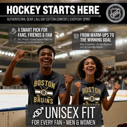 Boston  Bruins NHL Adult Faceoff Tag-Less T-Shirt - Black