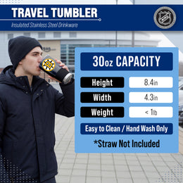 Boston  Bruins NHL Hockey 30oz Stainless Steel Vacuum Insulated Game Day Tumbler with Silicone Grip - Black