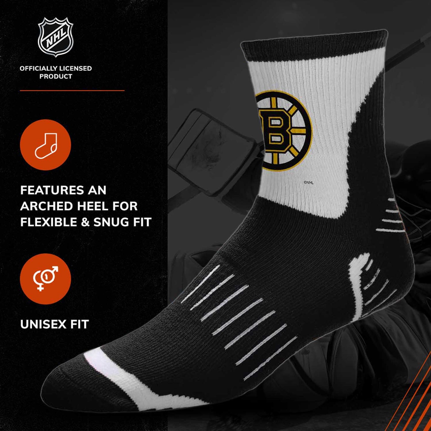 Boston  Bruins NHL Youth Surge Socks - Black