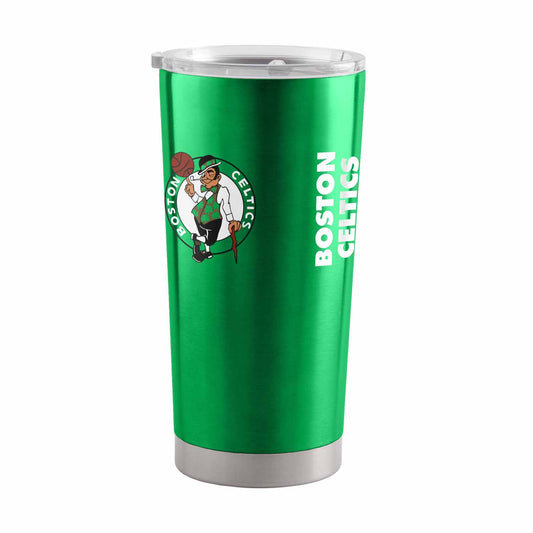 Boston Celtics NBA Basketball 20oz Stainless Steel Vacuum Insulated Game Day Tumbler with Silicone Grip - Kelly Green