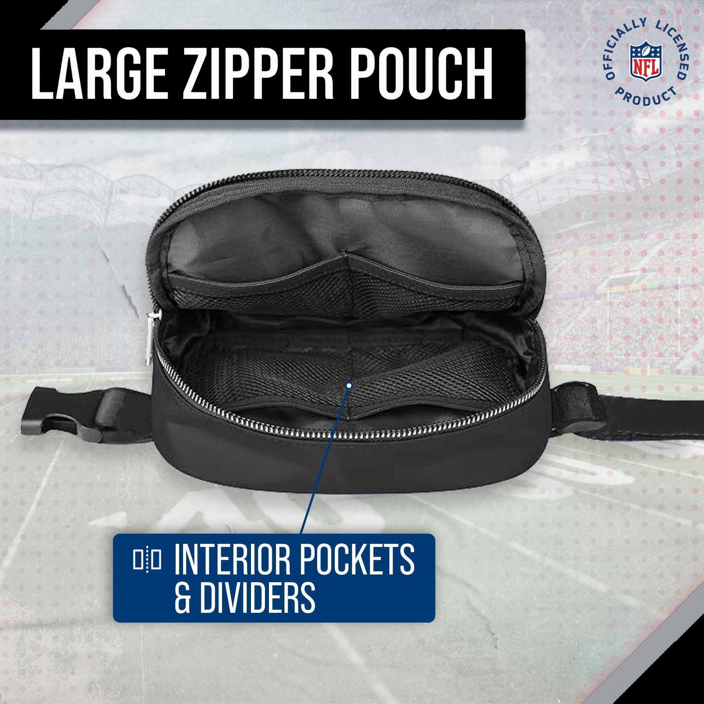 Las Vegas Raiders NFL Gameday On The Move Crossbody Belt Bag - Black