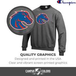 Boise State Broncos Adult Mascot Fleece Crewneck - Charcoal