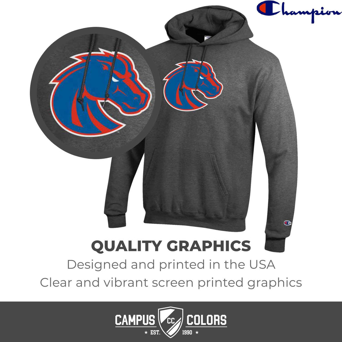 Boise State Broncos Adult Mascot Fleece Hooded Sweatshirt