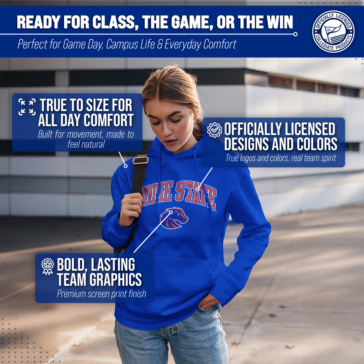 BOIS Arch & Logo Gameday Hoodie - Royal