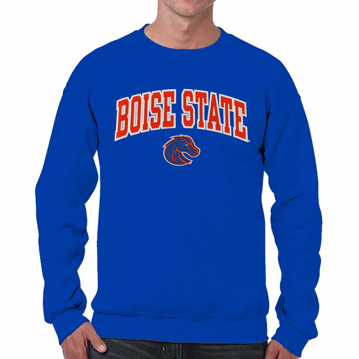 Boise State Broncos Adult Tackle Twill Crewneck - Royal