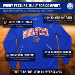 Boise State Broncos NCAA Tackle Twill Crewneck Sweatshirt Men Women - Royal