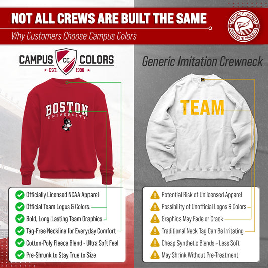 Boston Terriers Adult Arch & Logo Soft Style Gameday Crewneck Sweatshirt - Red