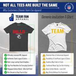 Buffalo Bills NFL Adult Football Helmet Tagless T-Shirt - Charcoal