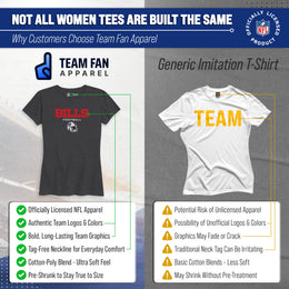 Buffalo Bills Women's NFL Football Helmet Short Sleeve Tagless T-Shirt - Charcoal