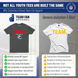 Buffalo Bills NFL Youth Football Helmet Tagless T-Shirt - Charcoal