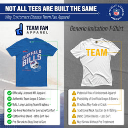 Buffalo Bills NFL Adult Distressed Helmet Tag-Less T-Shirt - Royal Heather