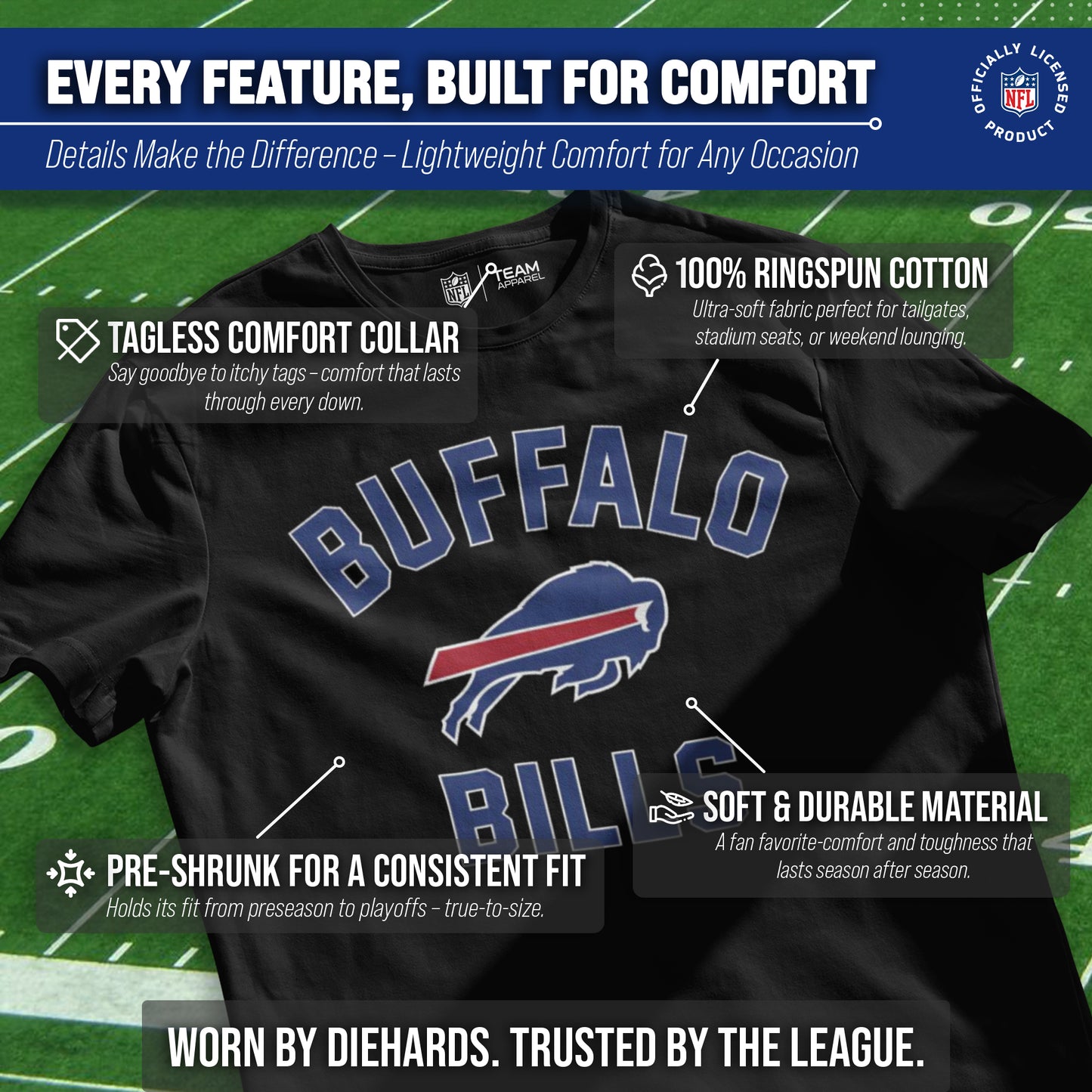 Buffalo Bills Team Fan Apparel NFL  Gameday T-Shirt - Black