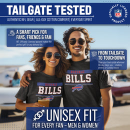 Buffalo Bills NFL Adult Team Block Tagless T-Shirt - Charcoal