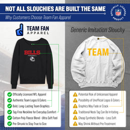 Buffalo Bills NFL Womens Helmet French Terry Slouchy Top - Charcoal