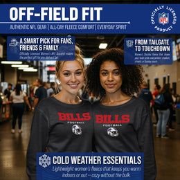 Buffalo Bills NFL Womens Helmet French Terry Slouchy Top - Charcoal