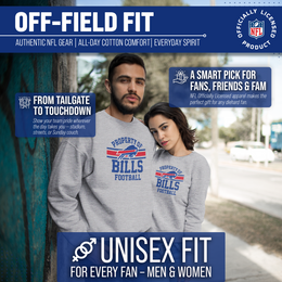 Buffalo Bills NFL Adult Property Of Crewneck Fleece Sweatshirt - Sport Gray