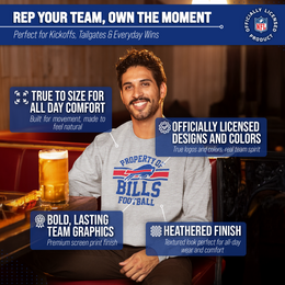 Buffalo Bills NFL Adult Property Of Crewneck Fleece Sweatshirt - Sport Gray