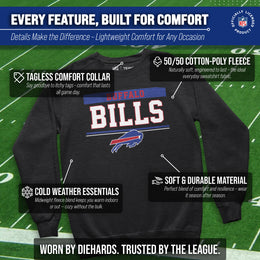 Buffalo Bills NFL Adult Long Sleeve Team Block Charcoal Crewneck Sweatshirt - Charcoal