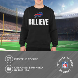 Buffalo Bills NFL Adult Slogan Crewneck Sweatshirt - Black