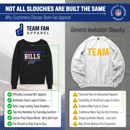 Buffalo Bills NFL Womens Team Block French Terry Slouchy Top - Charcoal