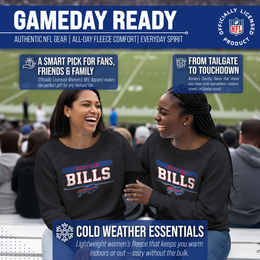 Buffalo Bills NFL Womens Team Block French Terry Slouchy Top - Charcoal