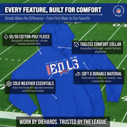 Buffalo Bills NFL Adult Unisex Modern Endzone Soft Fleece Hooded Sweatshirt - Royal