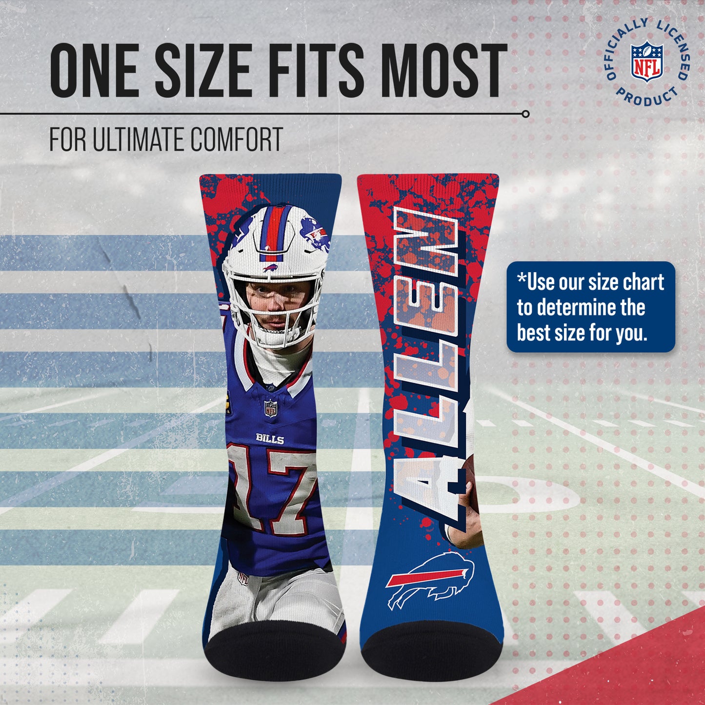 Buffalo Bills NFL Adult Player Stripe Sock - Blue