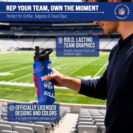 Buffalo Bills NFL 34oz Quencher Stainless Steel Insulated Water Bottle - Royal