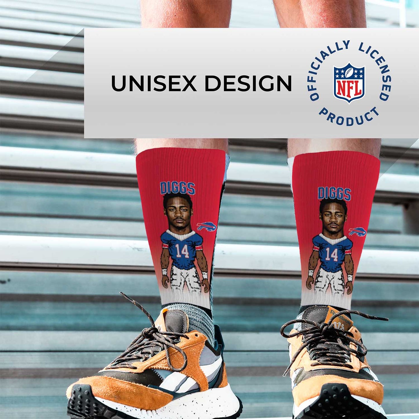 Buffalo Bills FBF NFL V Curve Socks - RED #14
