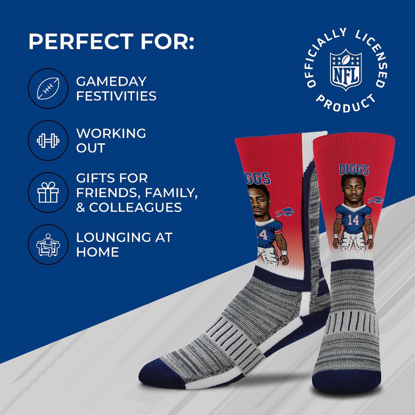 Buffalo Bills FBF NFL V Curve Socks - RED #14