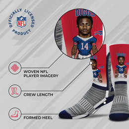 Buffalo Bills NFL Adult V Curve MVP Player Crew Socks - RED #14