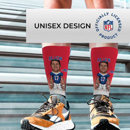 Buffalo Bills NFL Adult V Curve MVP Player Crew Socks - Red