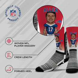 Buffalo Bills NFL Adult V Curve MVP Player Crew Socks - Red