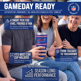 Buffalo Bills  30 oz Stripe Powder Coat Tumbler | NFL Stainless - Royal