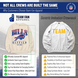 Buffalo Bills Womens NFL Starstruck Crewneck Pullover - Cream
