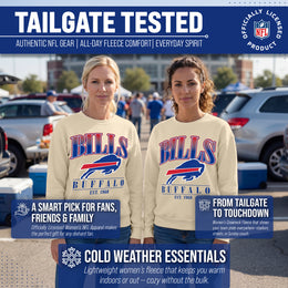 Buffalo Bills Womens NFL Starstruck Crewneck Pullover - Cream