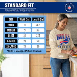 Buffalo Bills Womens NFL Starstruck Crewneck Pullover - Cream