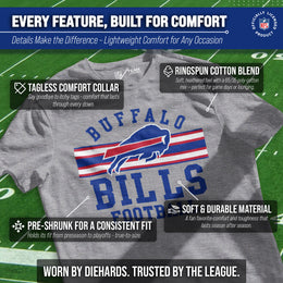Buffalo Bills NFL Adult Short Sleeve Team Stripe Tee - Sport Gray