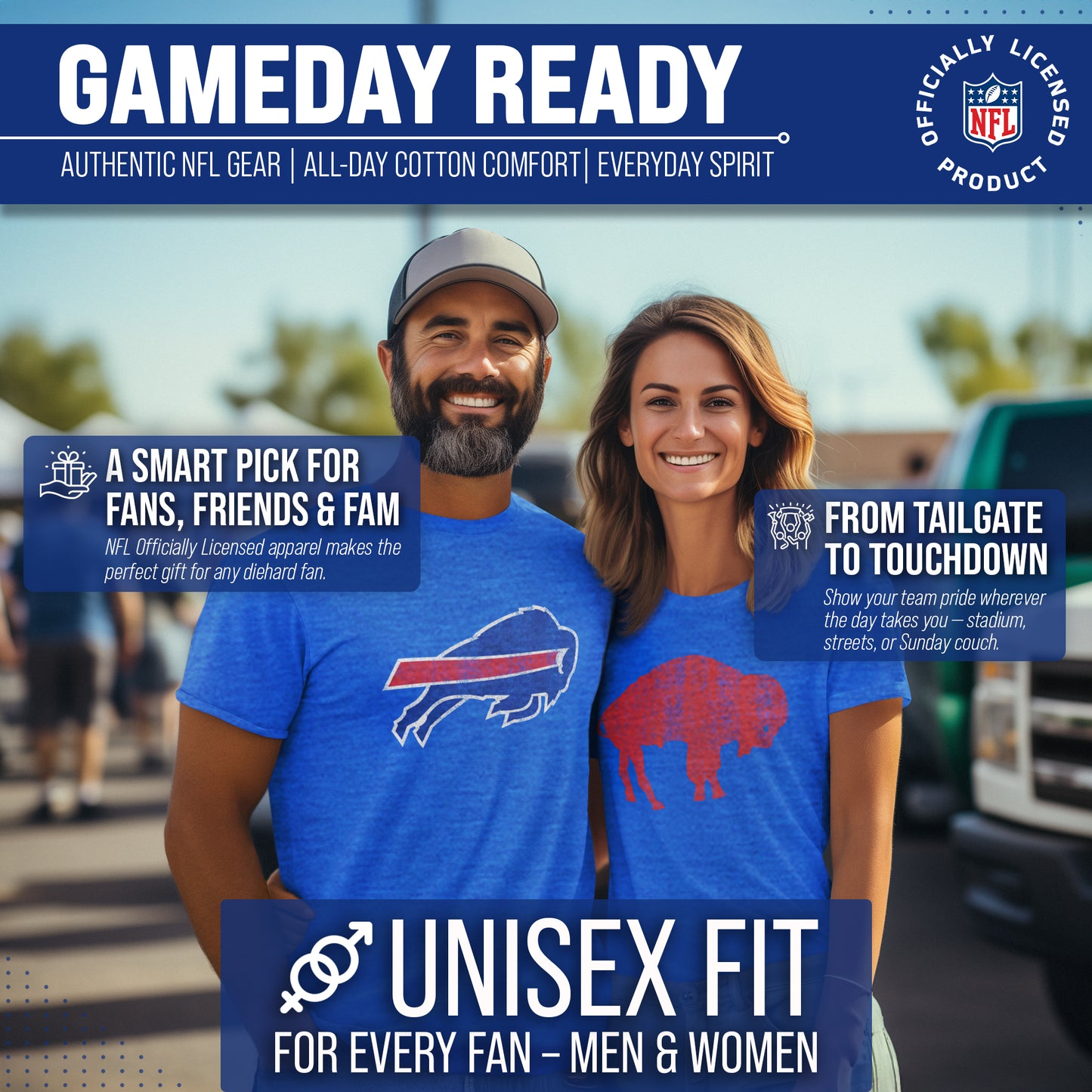 Buffalo Bills NFL Modern Throwback T-shirt - Royal