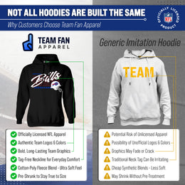 Buffalo Bills Ladies NFL Scrimmage Line Fleece Pullover Hooded Sweatshirt - Black