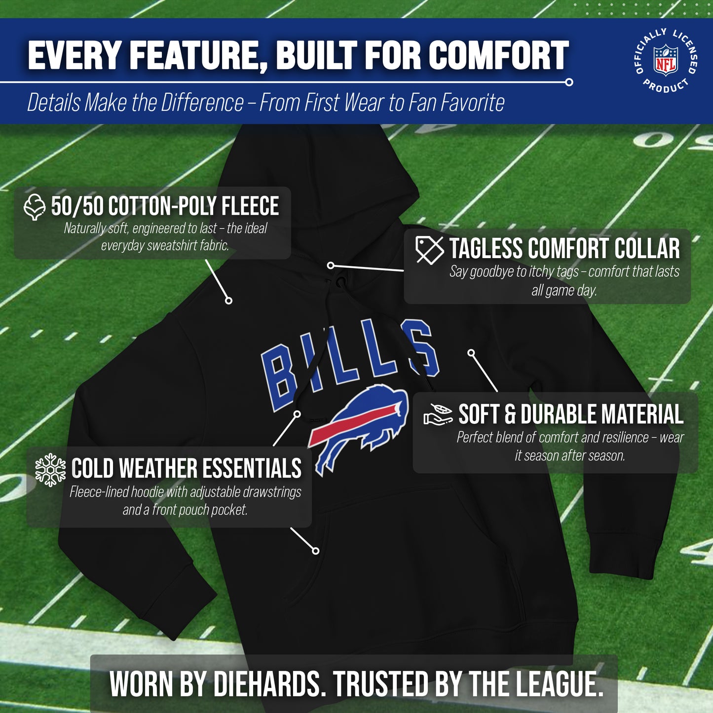 Buffalo Bills NFL Home Team Hoodie - Black