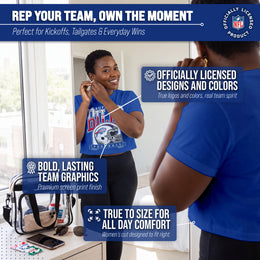 Buffalo Bills  Women's Franchise Helmet Crop T-Shirt Mock Neck - Royal
