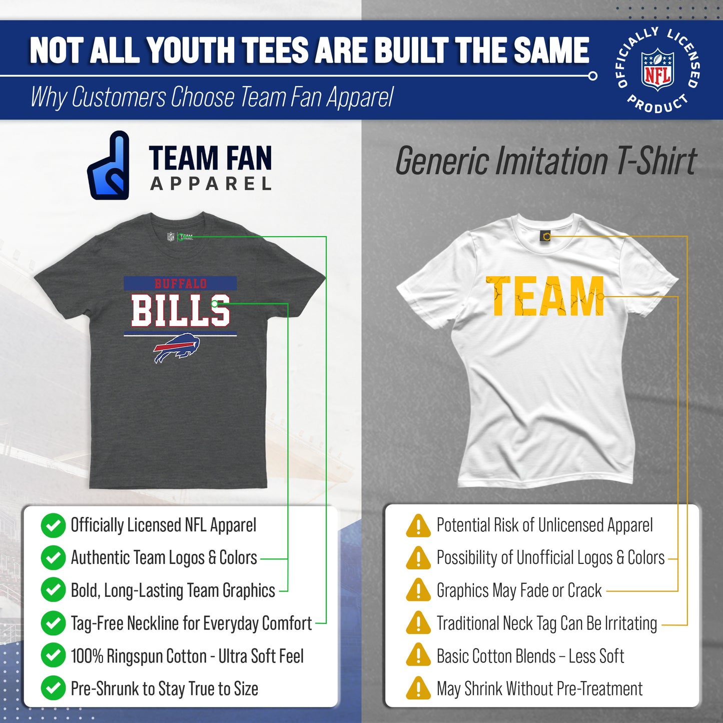 Buffalo Bills NFL Youth Short Sleeve Charcoal T Shirt - Charcoal