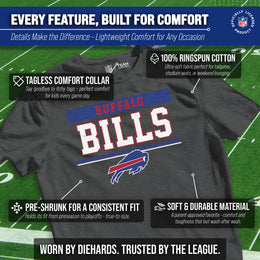 Buffalo Bills NFL Youth Short Sleeve Charcoal T Shirt - Charcoal