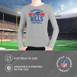 Buffalo Bills NFL Youth Property Of Crew Sweatshirt - Sport Gray