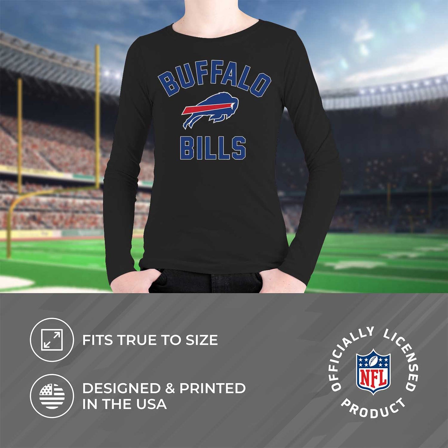 Buffalo Bills NFL Youth Gameday Crewneck Sweatshirt - Black
